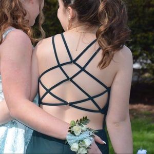 Green prom dress.